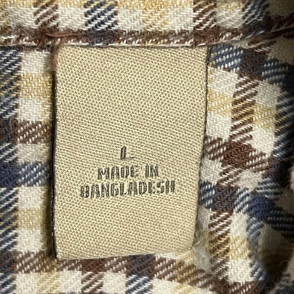 Field & Stream Plaid 100% Cotton Flannel Shirt Men’s L Multi Button Up Pocket - Picture 7 of 17